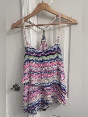Ella Moss Boho Striped Print Tank Top Women’s Small 100% Rayon Multicolor